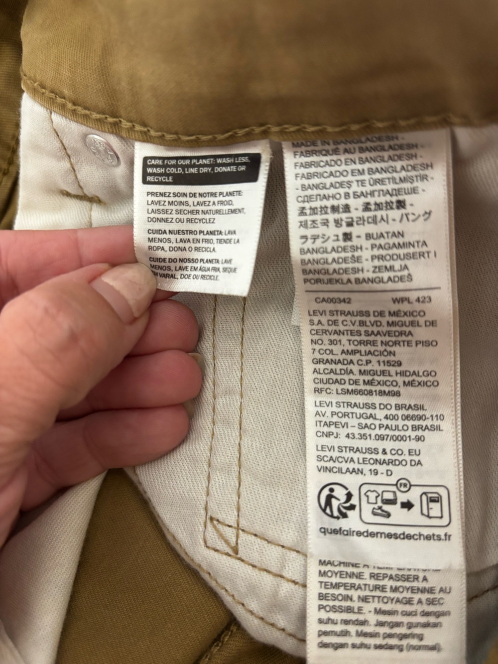 Levi’s 514 Men’s Straight Fit Stretch Jeans W33 L30 Mustard Brown Tan - Picture 9 of 14